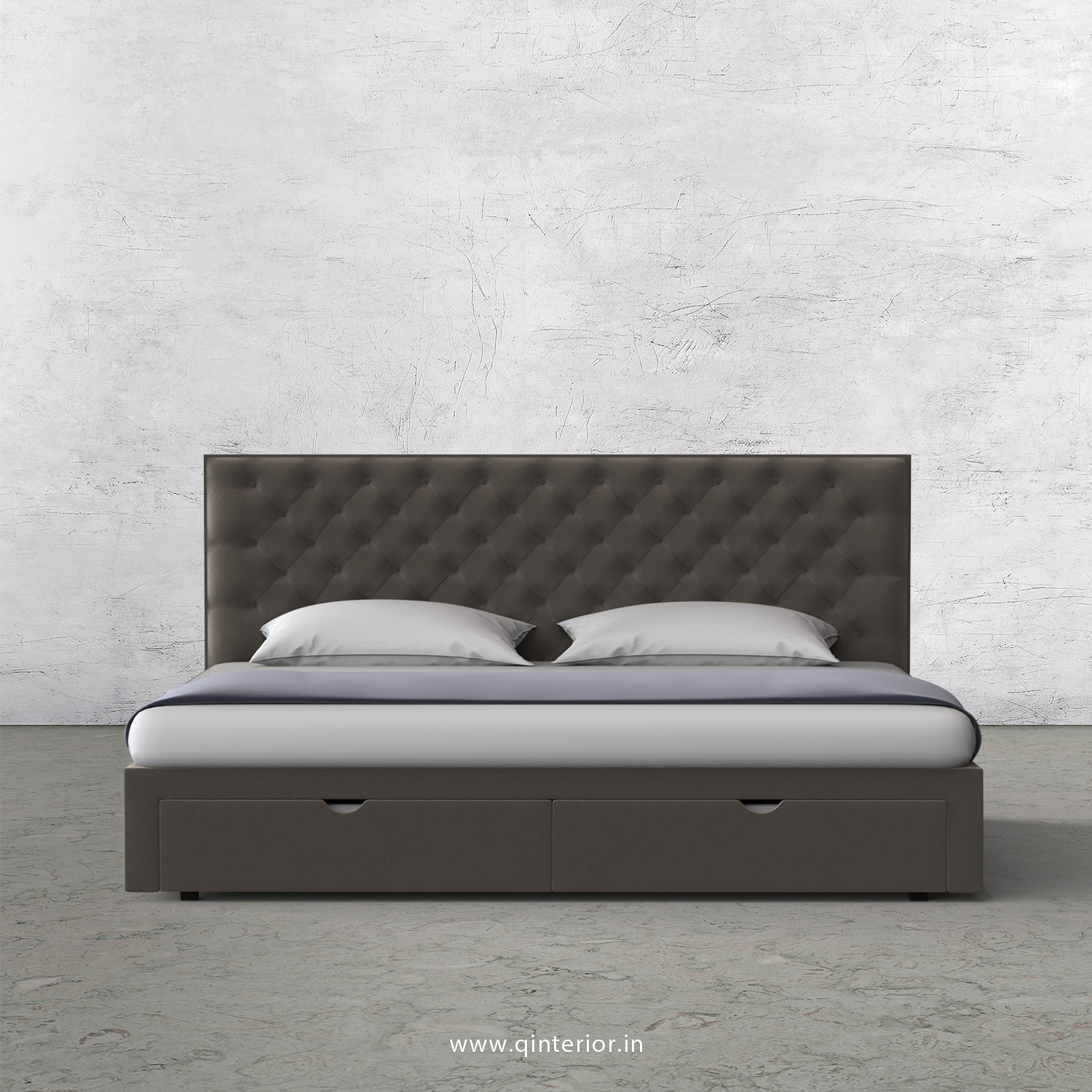 Orion King Size Storage Bed in Velvet Fabric - KBD001 VL12