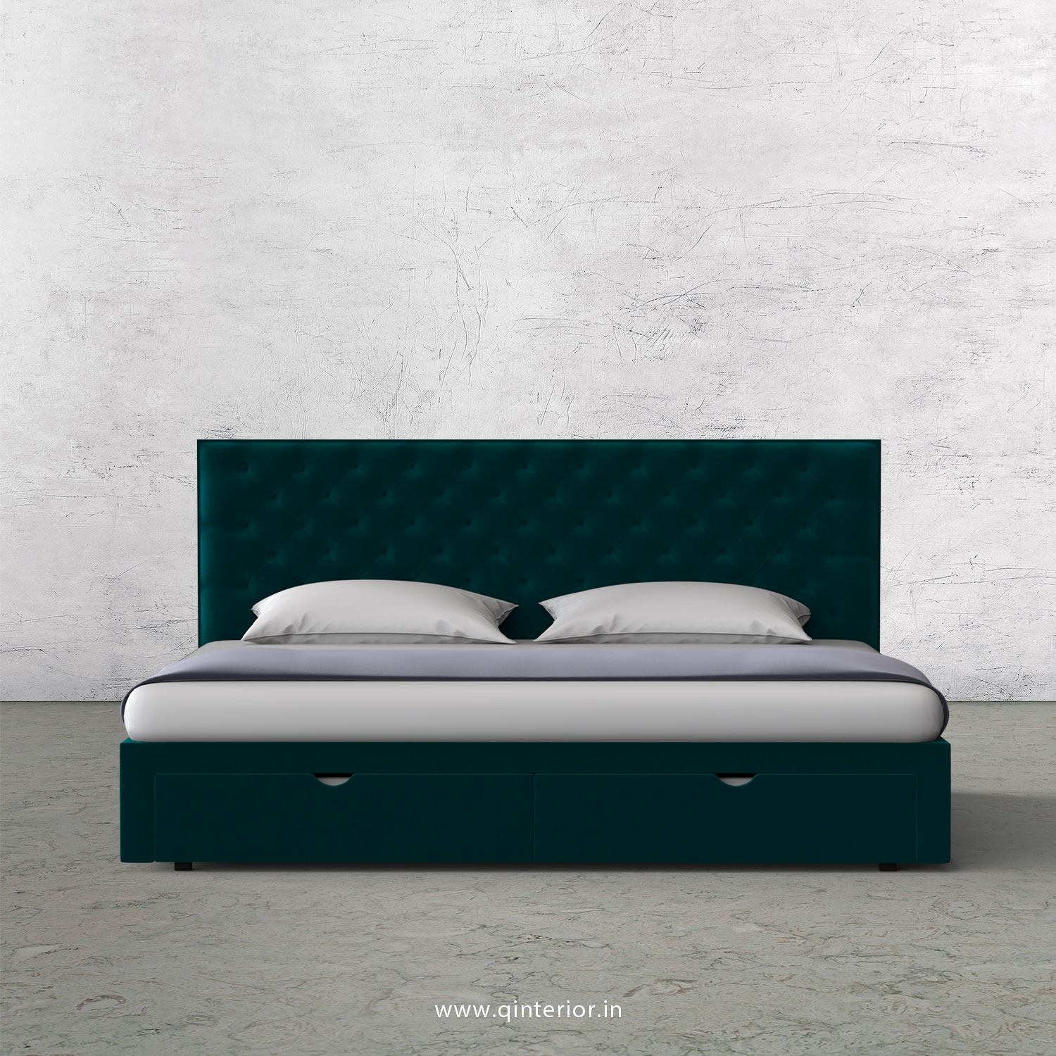 Orion King Size Storage Bed in Velvet Fabric - KBD001 VL13