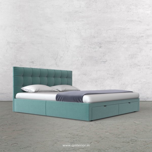 Lyra Queen Storage Bed in Velvet Fabric - QBD001 VL14