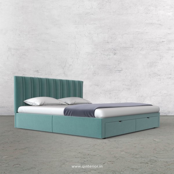 Leo Queen Storage Bed in Velvet Fabric - QBD001 VL14