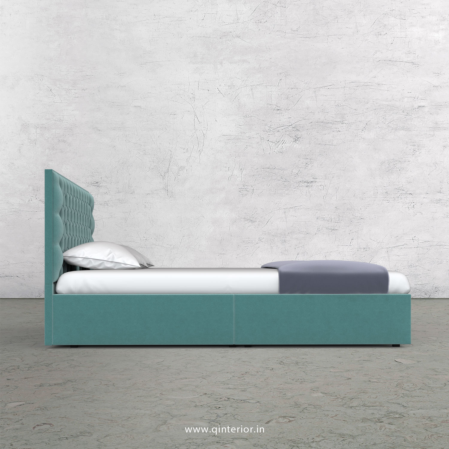 Orion King Size Storage Bed in Velvet Fabric - KBD001 VL14