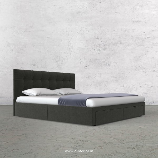 Lyra King Size Storage Bed in Velvet Fabric - KBD001 VL15