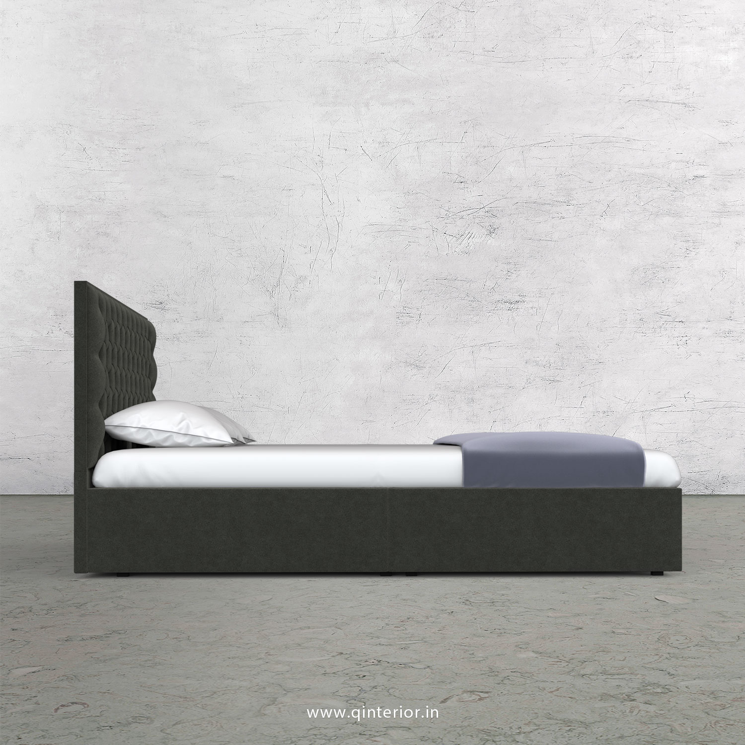 Orion King Size Storage Bed in Velvet Fabric - KBD001 VL15