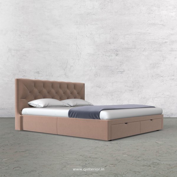 Scorpius King Size Storage Bed in Velvet Fabric - KBD001 VL16