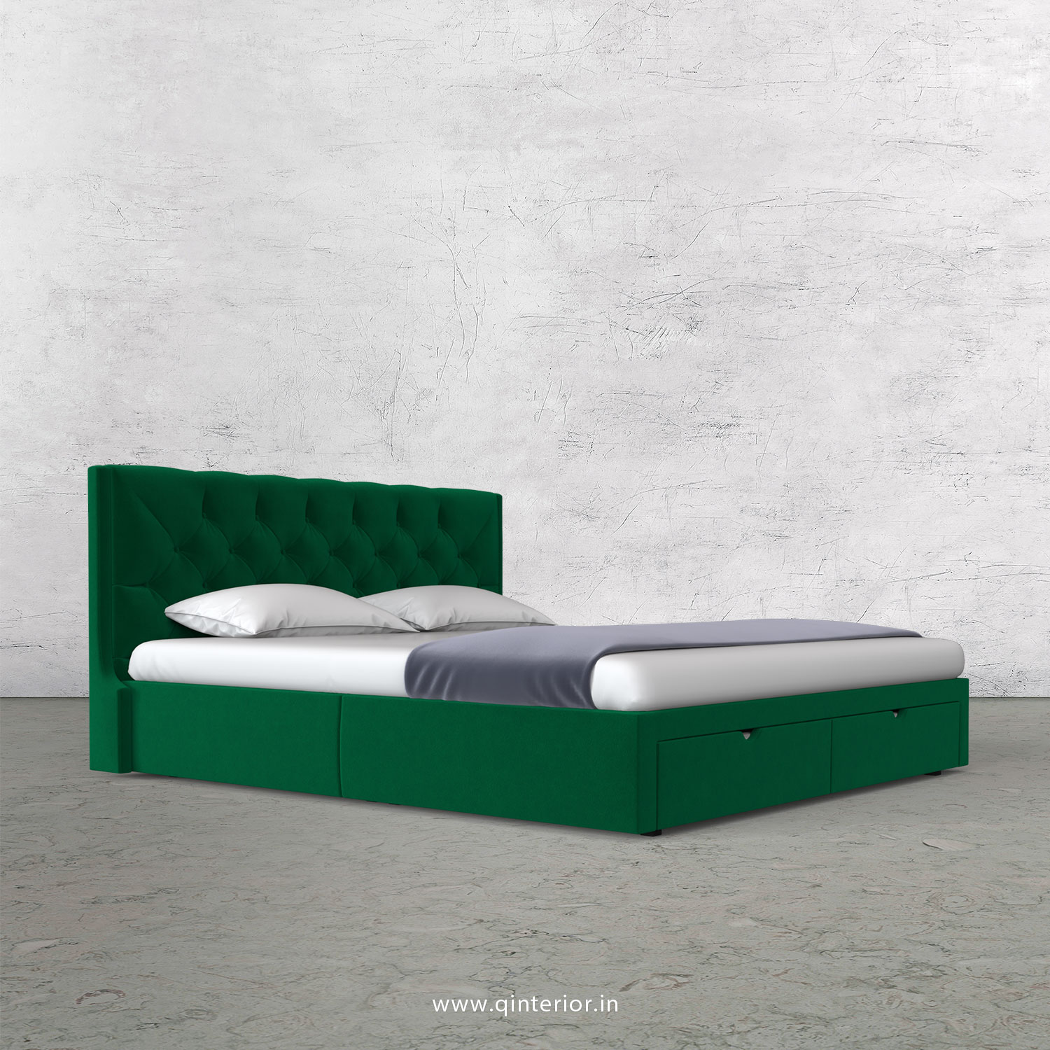 Scorpius Queen Storage Bed in Velvet Fabric - QBD001 VL17