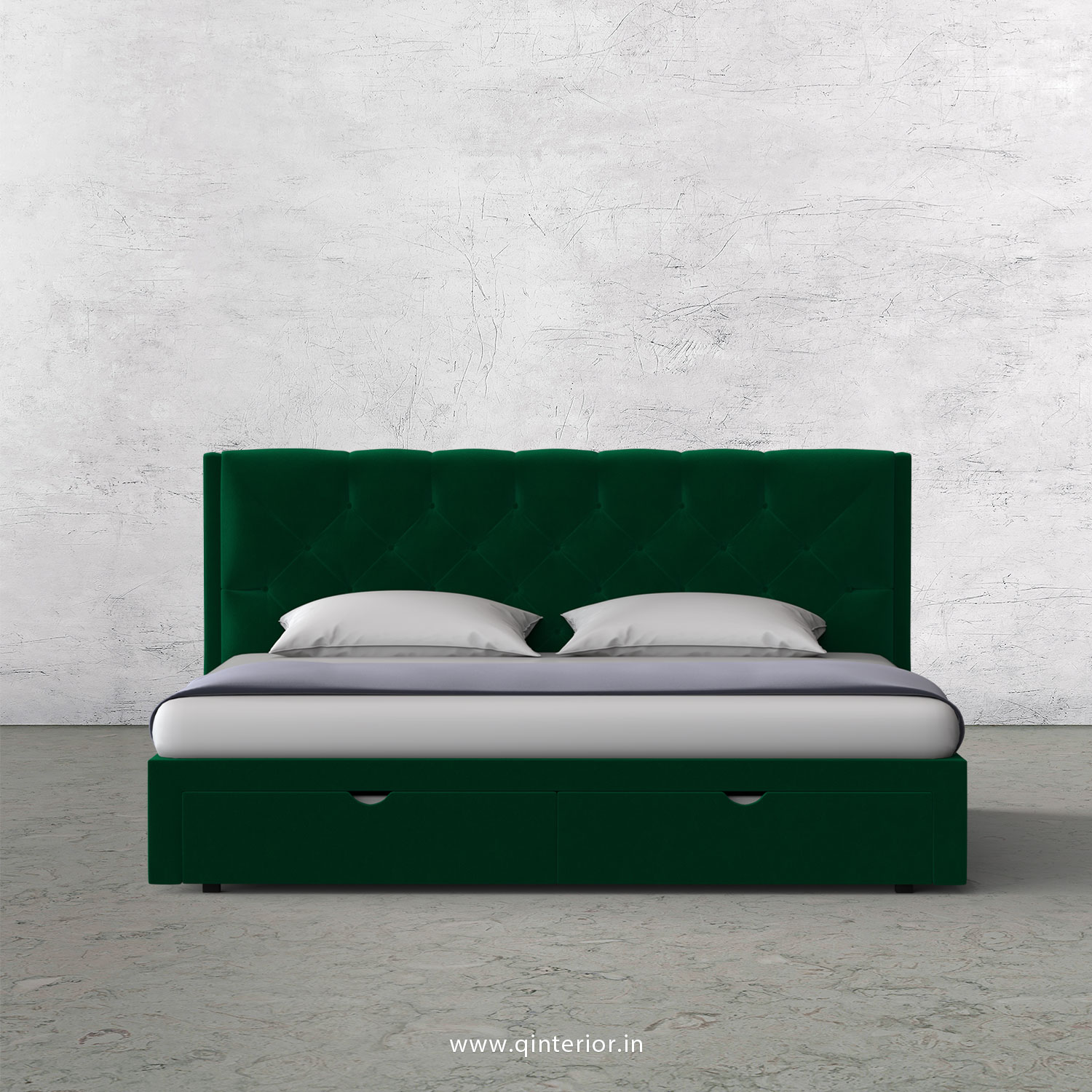 Scorpius King Size Storage Bed in Velvet Fabric - KBD001 VL17