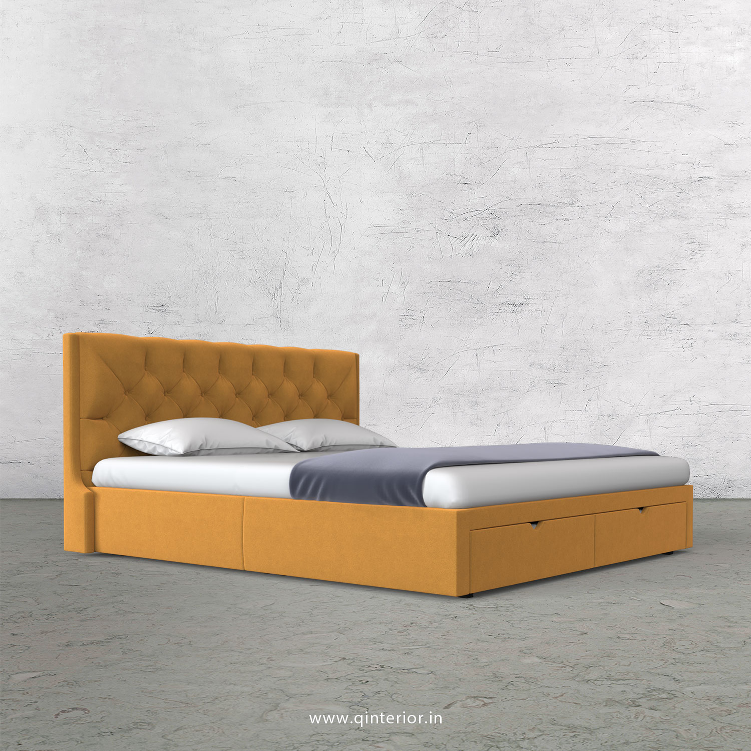 Scorpius Queen Storage Bed in Velvet Fabric - QBD001 VL18