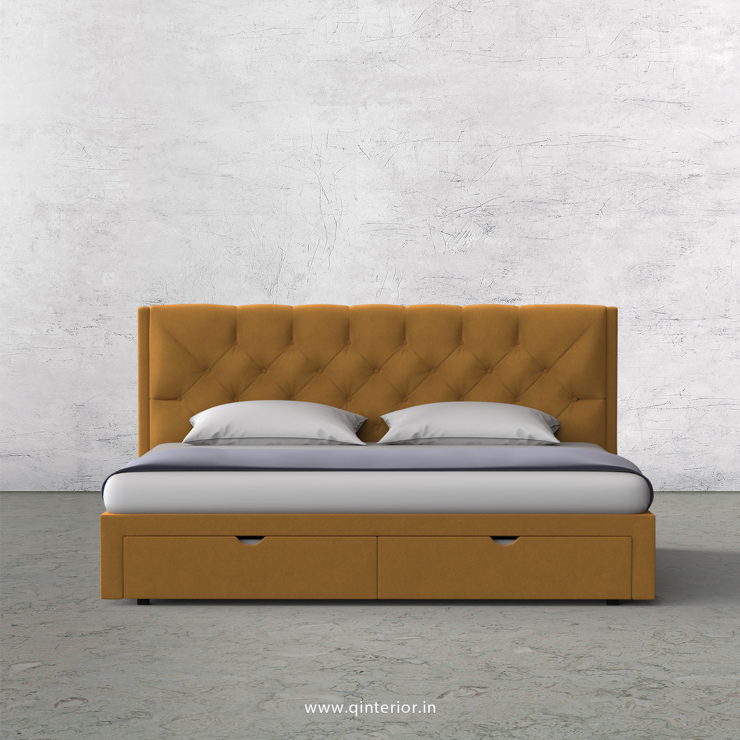 Scorpius King Size Storage Bed in Velvet Fabric - KBD001 VL18