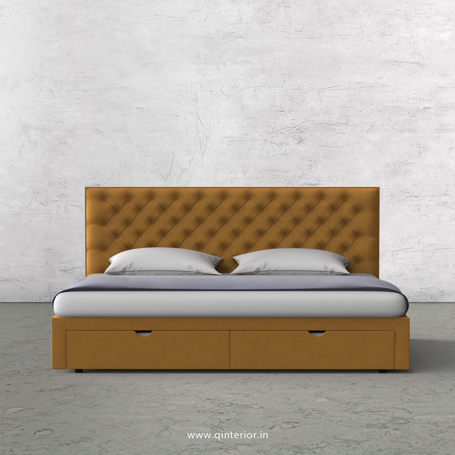 Orion King Size Storage Bed in Velvet Fabric - KBD001 VL18
