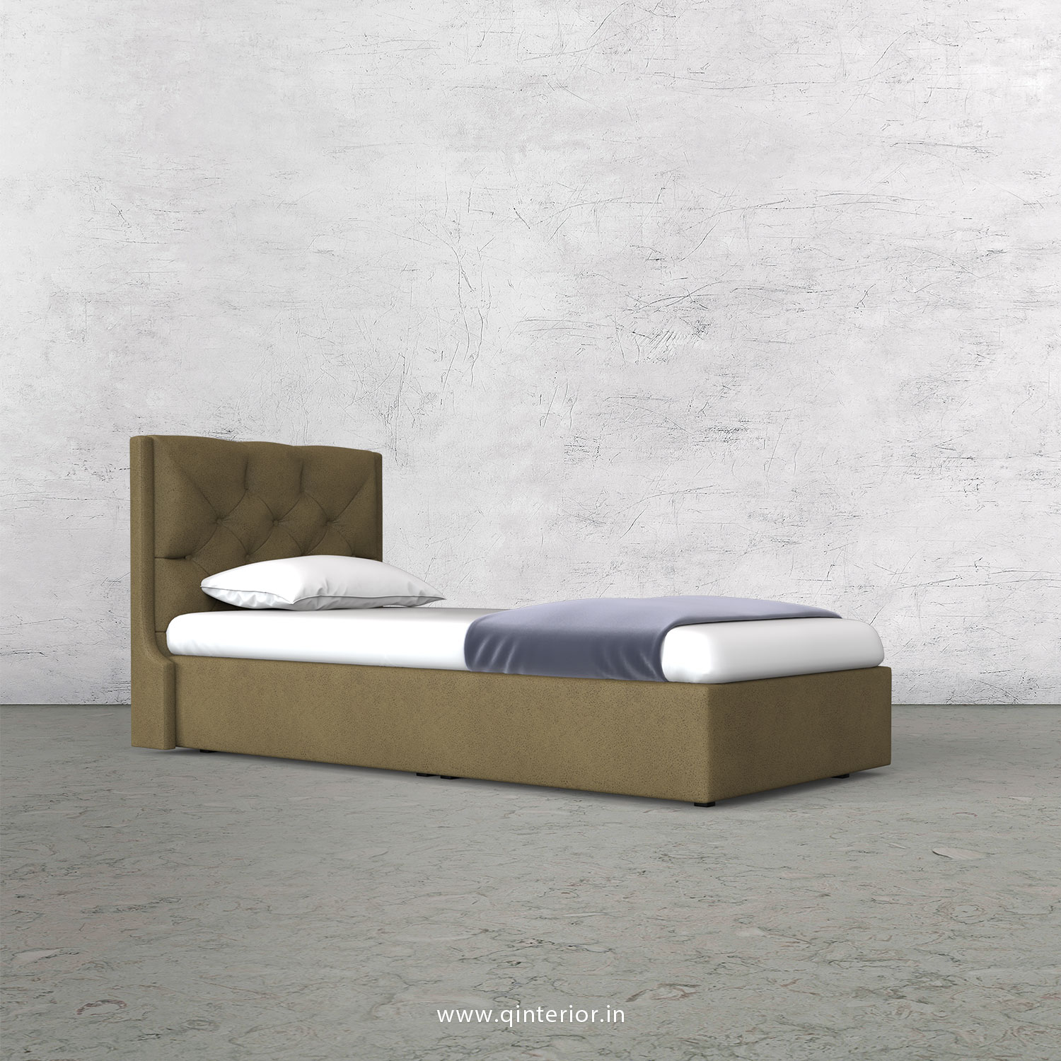 Scorpius Single Bed in Fab Leather Fabric - SBD009 FL01