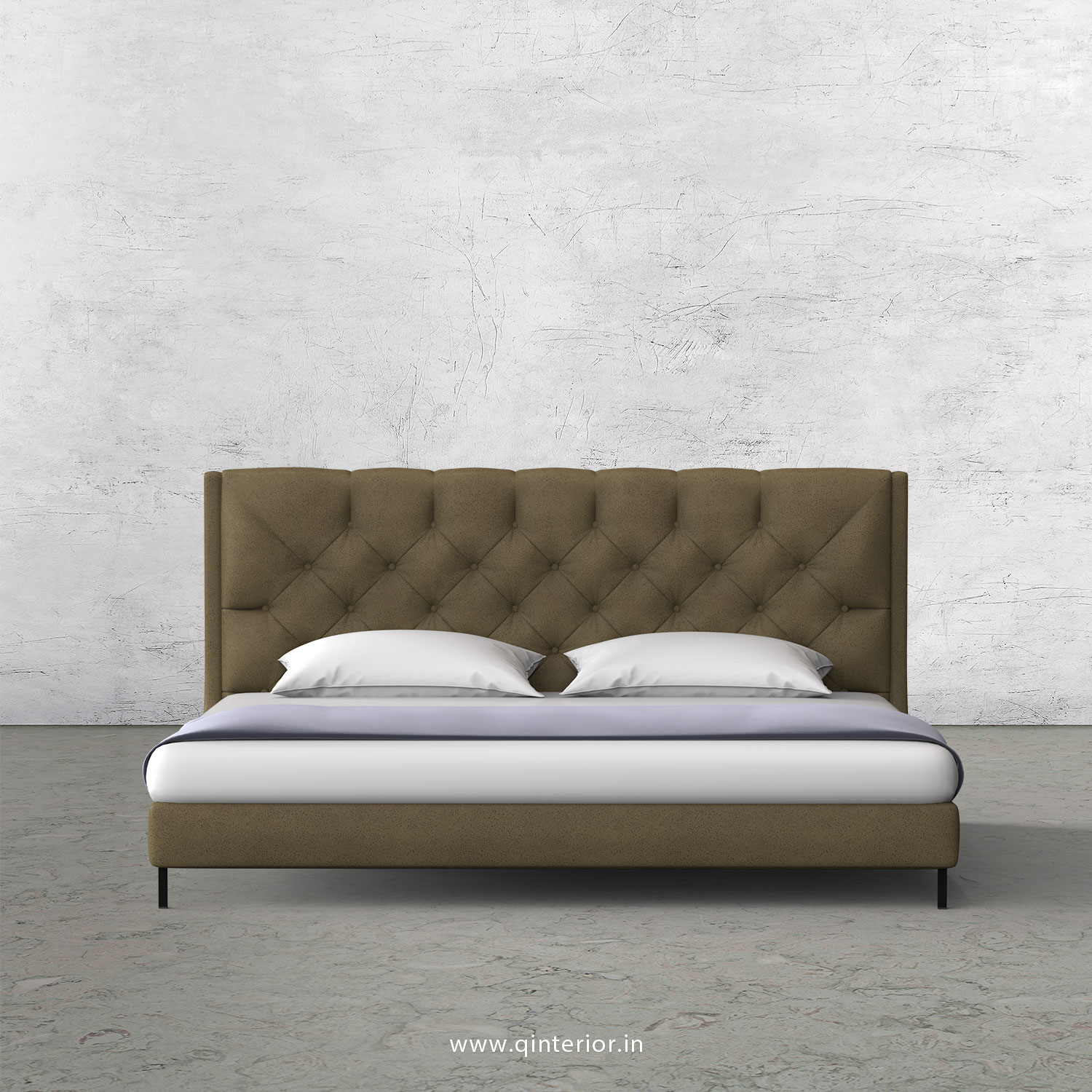 Scorpius King Size Bed in Fab Leather Fabric - KBD003 FL01