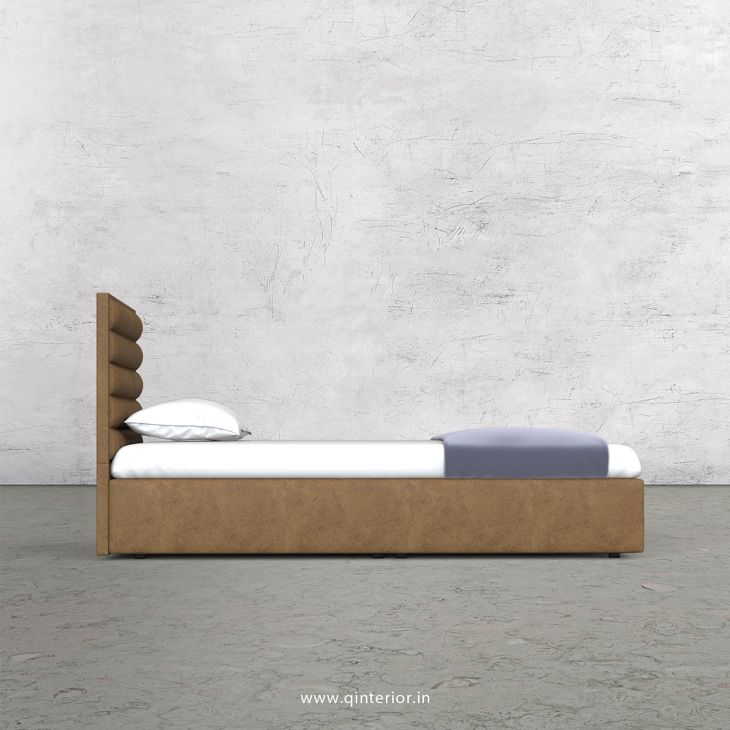 Crux Single Bed in Fab Leather Fabric - SBD009 FL02