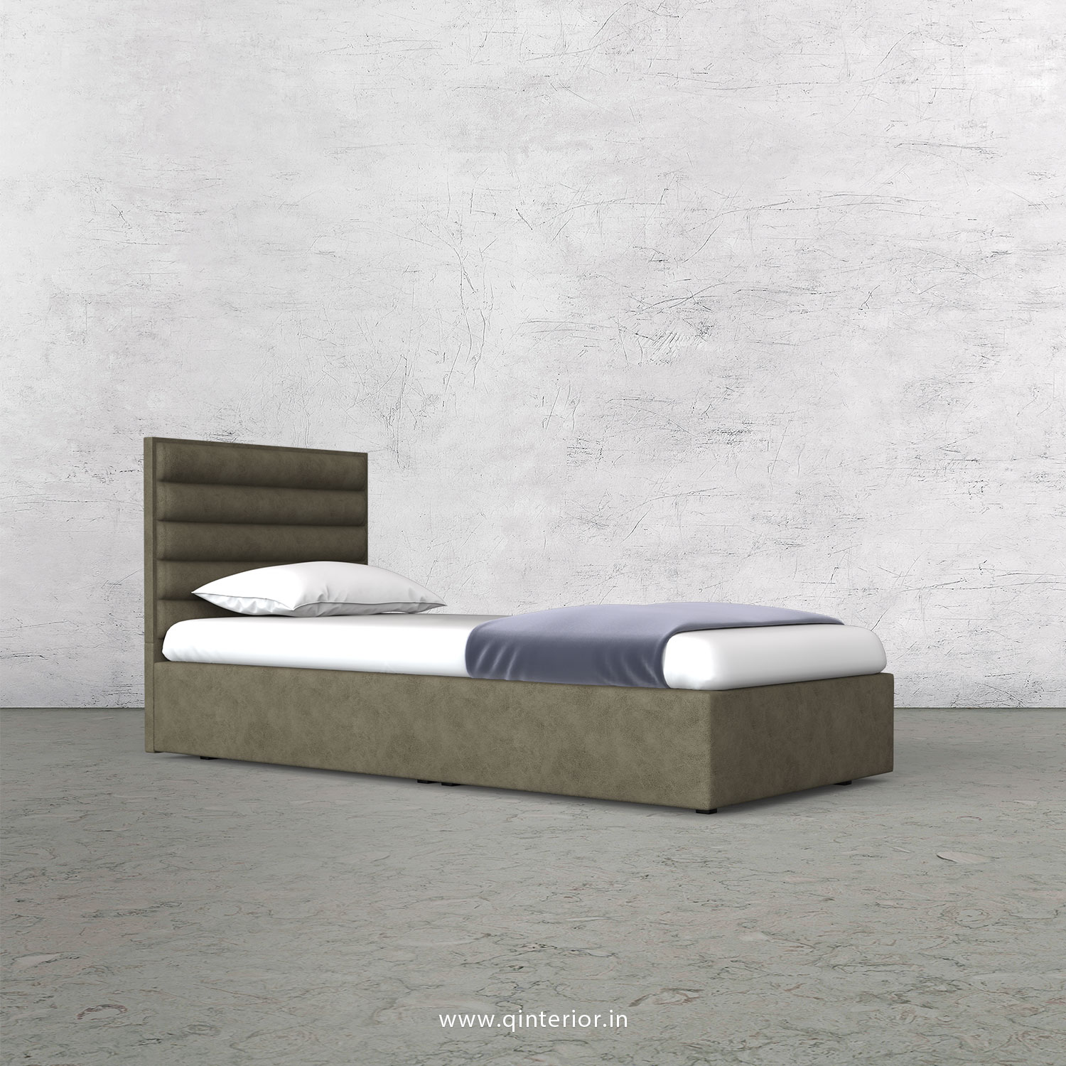 Crux Single Bed in Fab Leather Fabric - SBD009 FL03