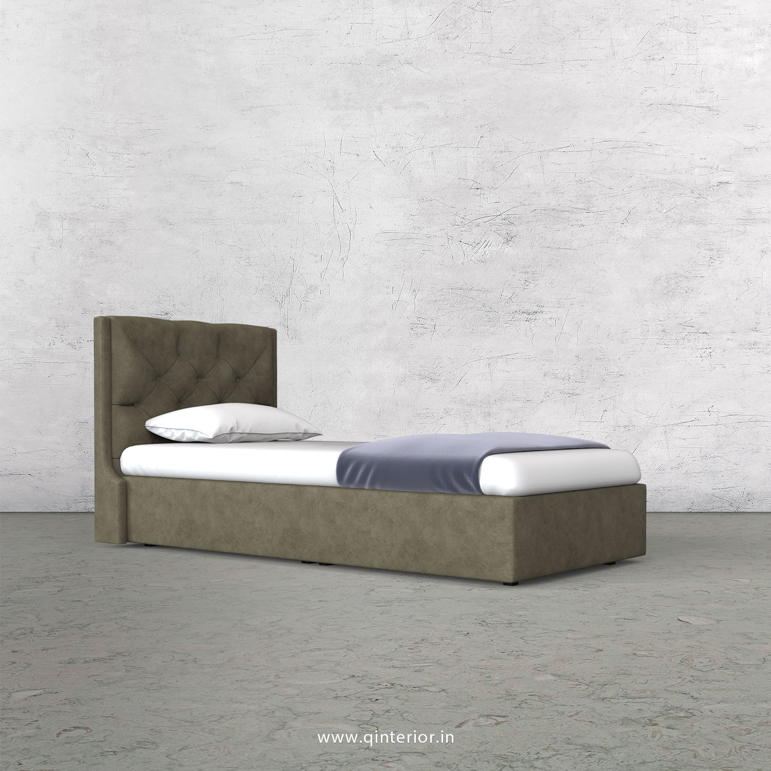 Scorpius Single Bed in Fab Leather Fabric - SBD009 FL03