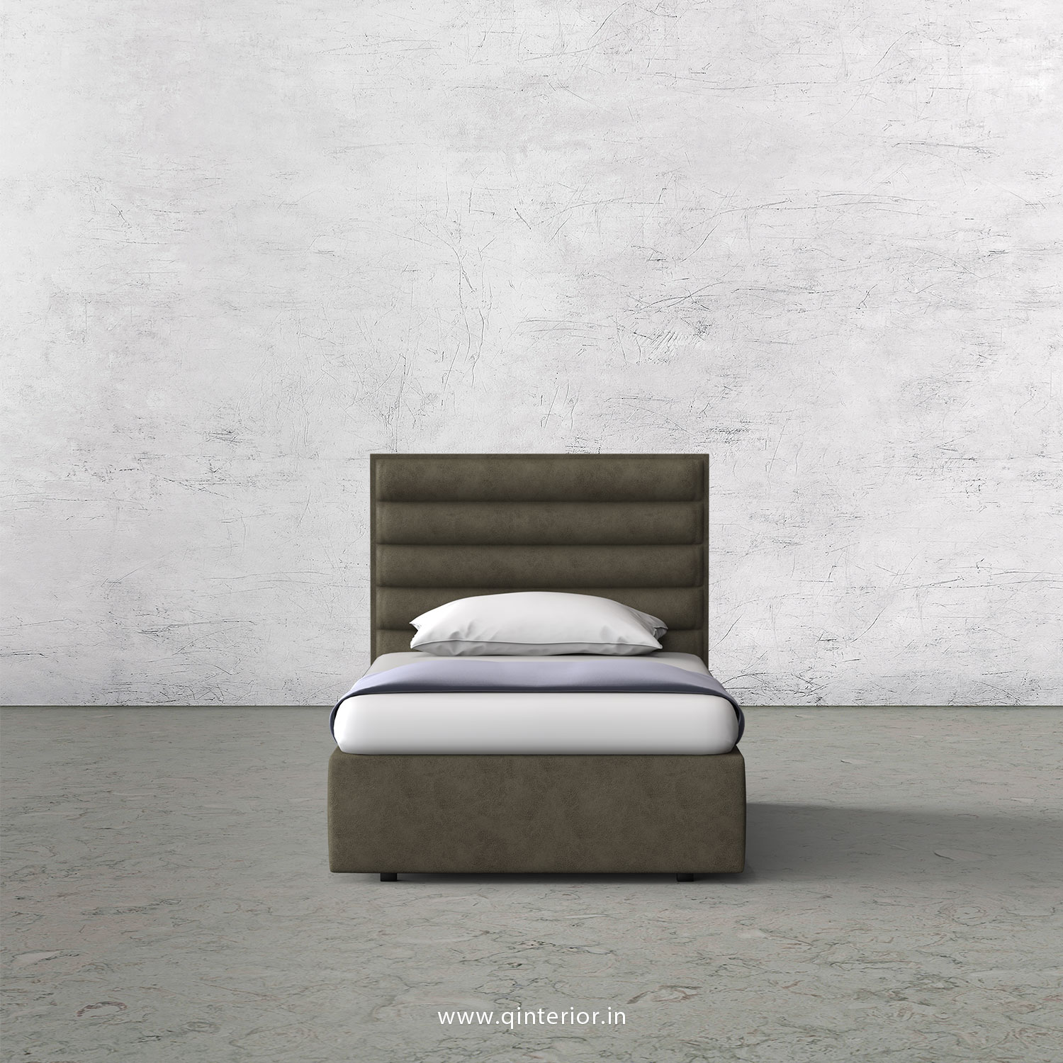 Crux Single Bed in Fab Leather Fabric - SBD009 FL03