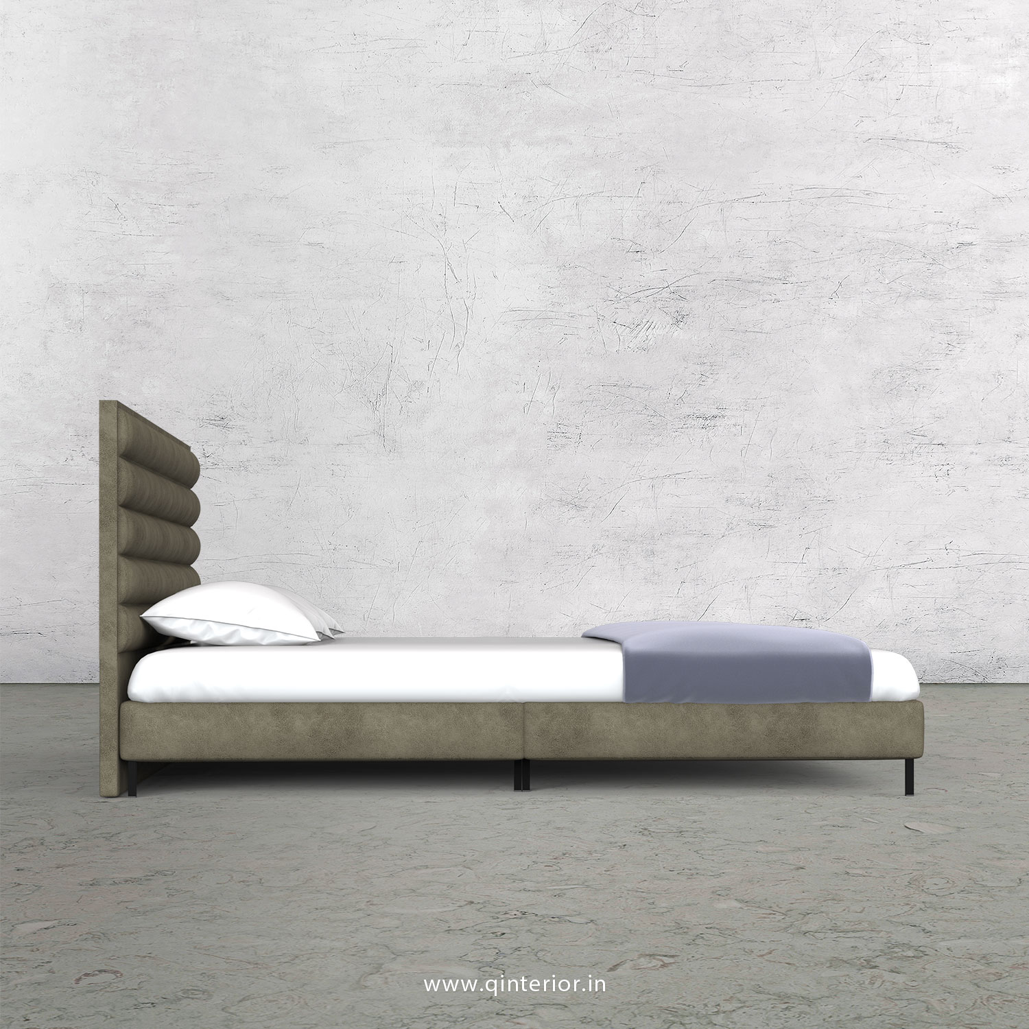 Crux King Size Bed in Fab Leather Fabric - KBD003 FL03