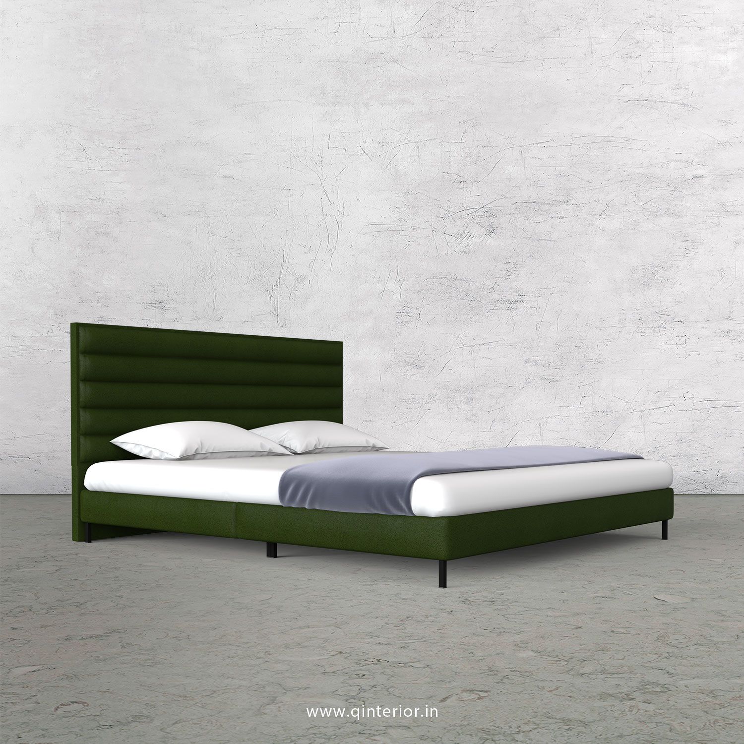 Crux King Size Bed in Fab Leather Fabric - KBD003 FL04