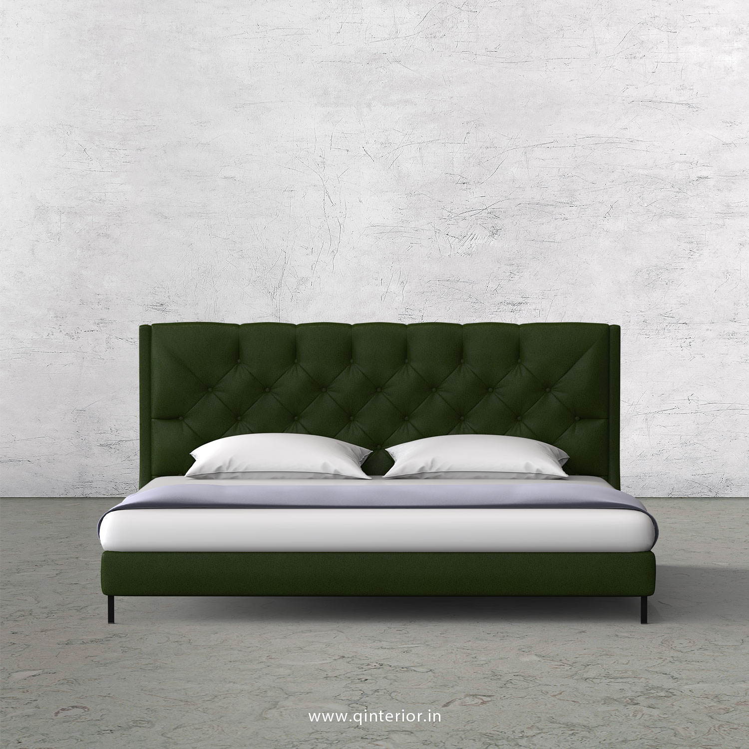 Scorpius King Size Bed in Fab Leather Fabric - KBD003 FL04