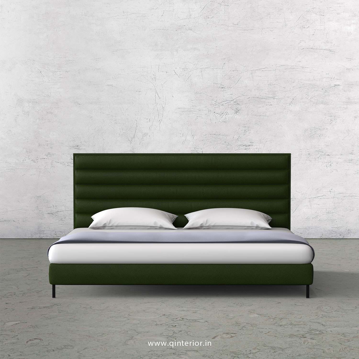Crux King Size Bed in Fab Leather Fabric - KBD003 FL04