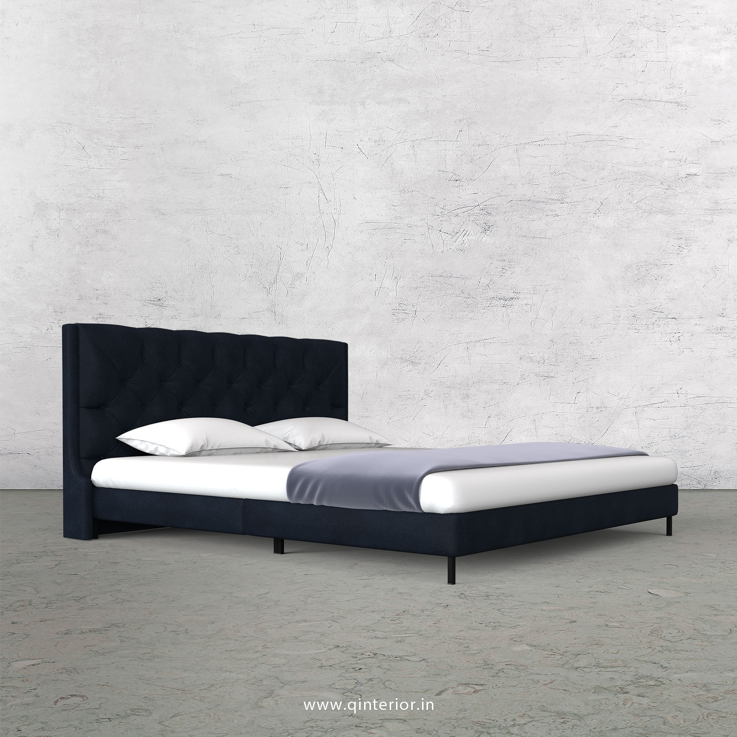 Scorpius Queen Size Bed with Fab Leather Fabric - QBD003 FL05