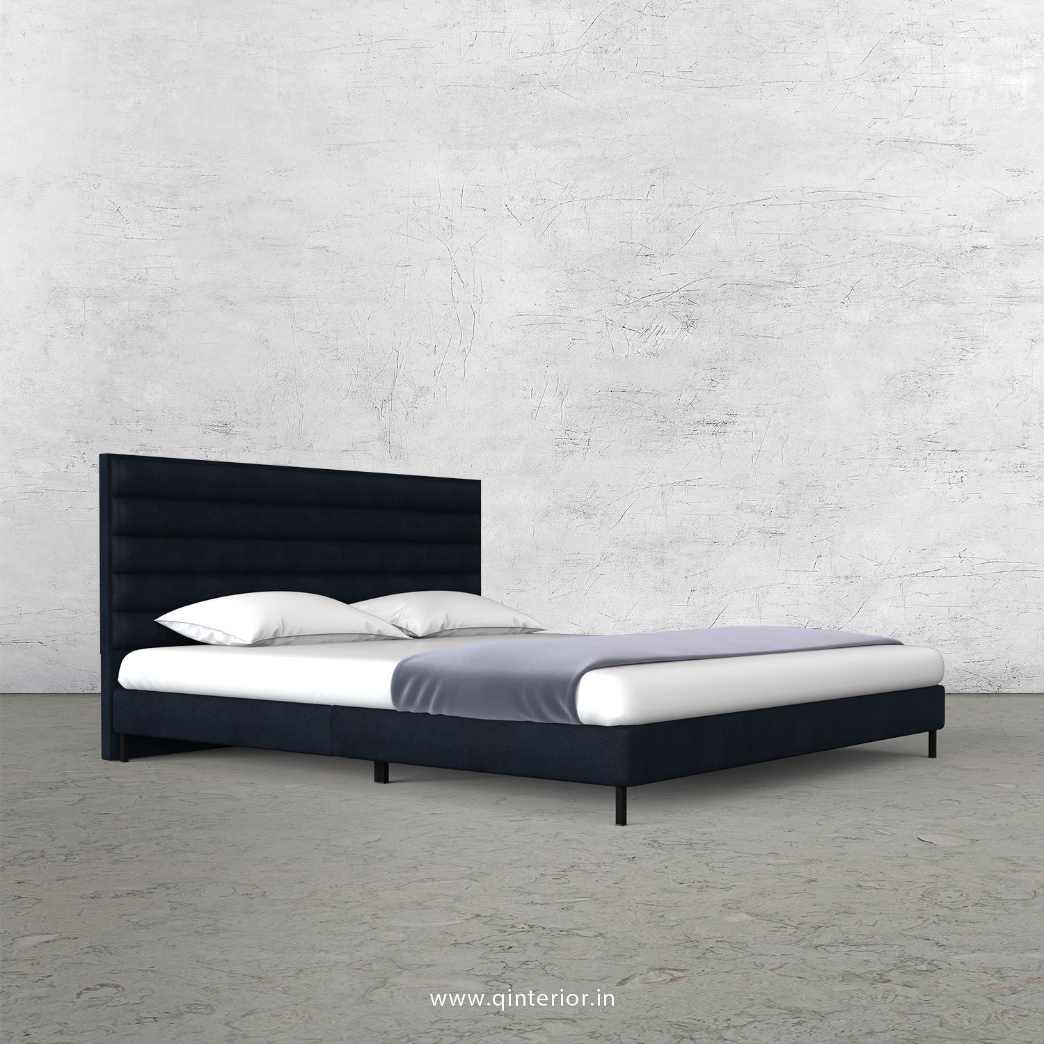 Crux King Size Bed in Fab Leather Fabric - KBD003 FL05