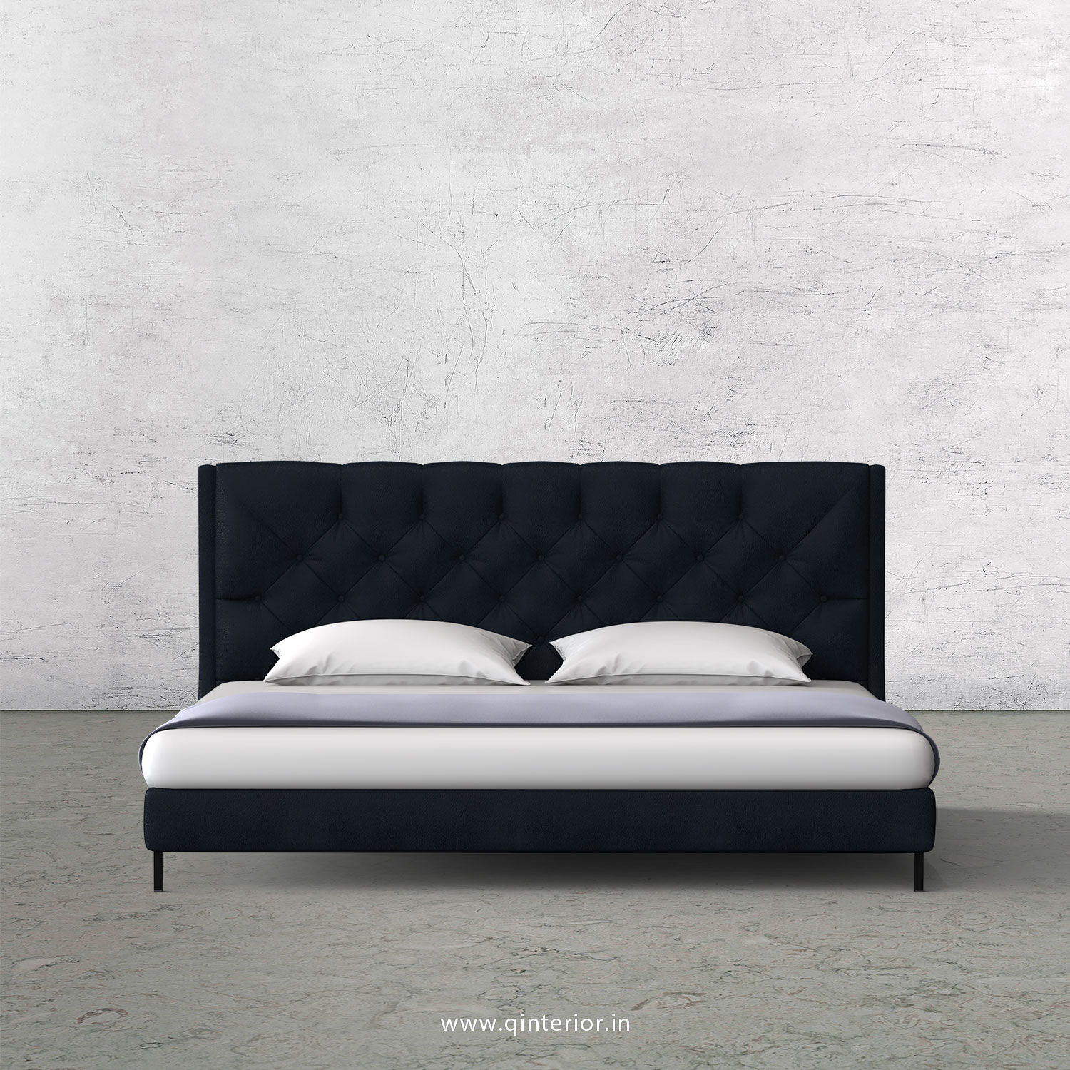 Scorpius King Size Bed in Fab Leather Fabric - KBD003 FL05