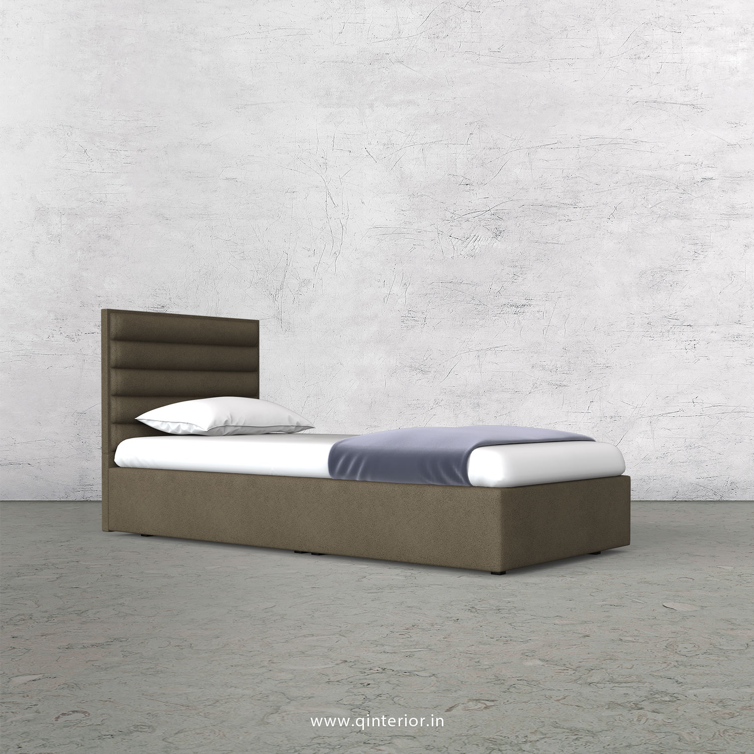 Crux Single Bed in Fab Leather Fabric - SBD009 FL06