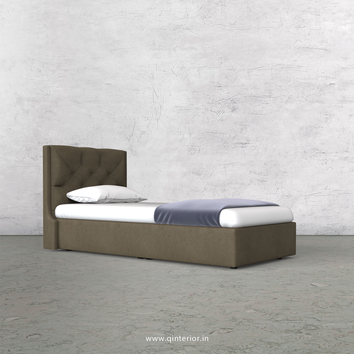 Scorpius Single Bed in Fab Leather Fabric - SBD009 FL06