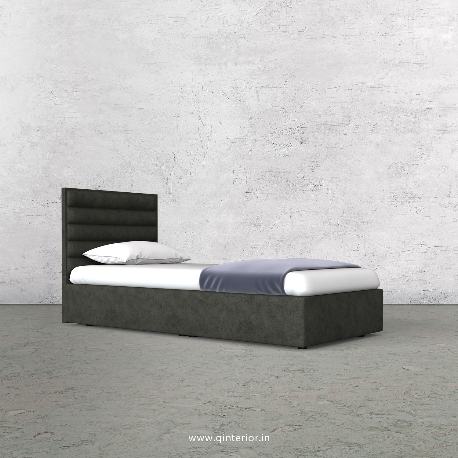 Crux Single Bed in Fab Leather Fabric - SBD009 FL07