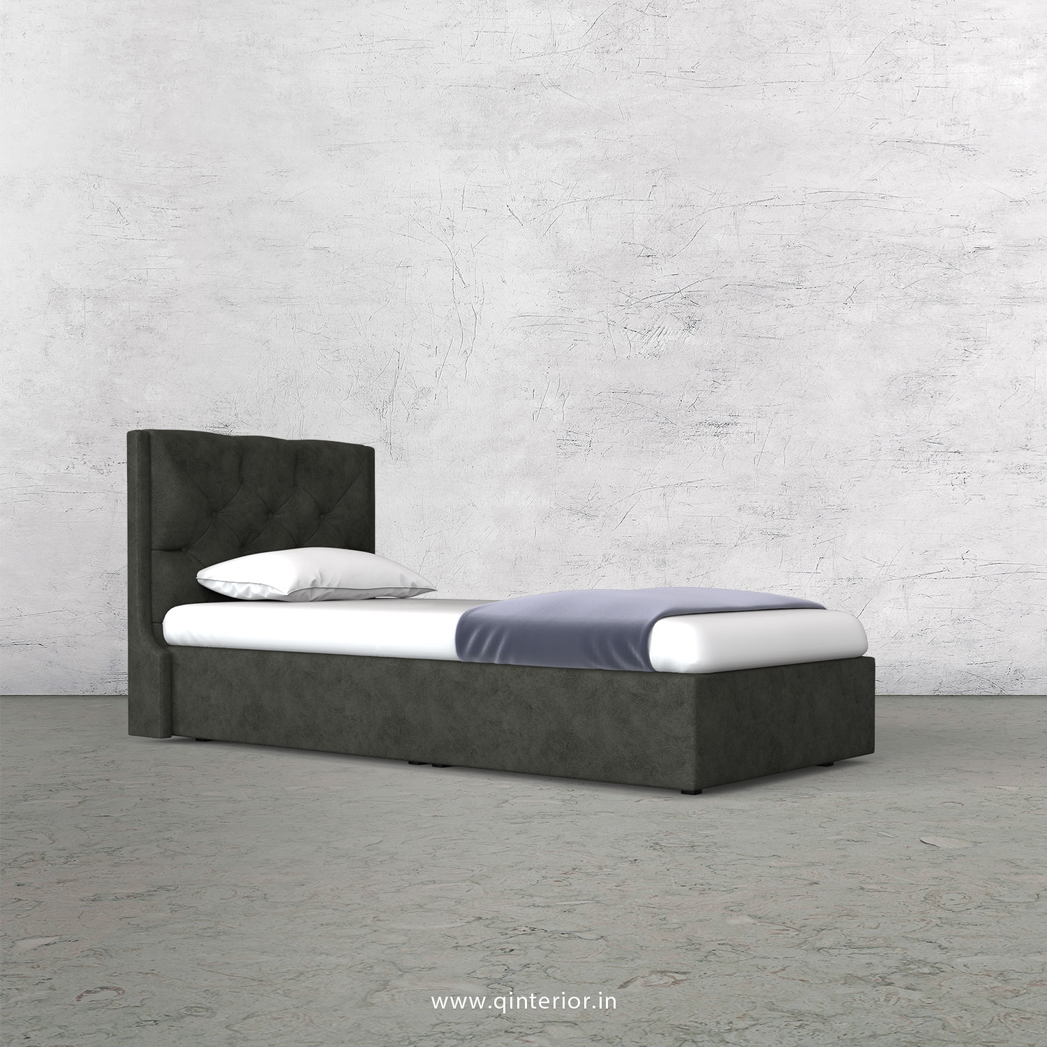 Scorpius Single Bed in Fab Leather Fabric - SBD009 FL07