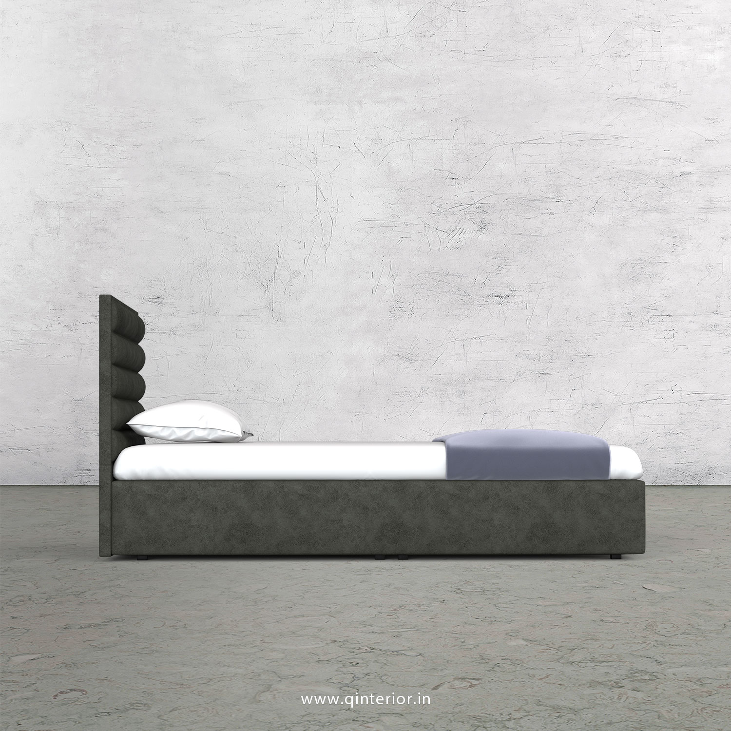Crux Single Bed in Fab Leather Fabric - SBD009 FL07