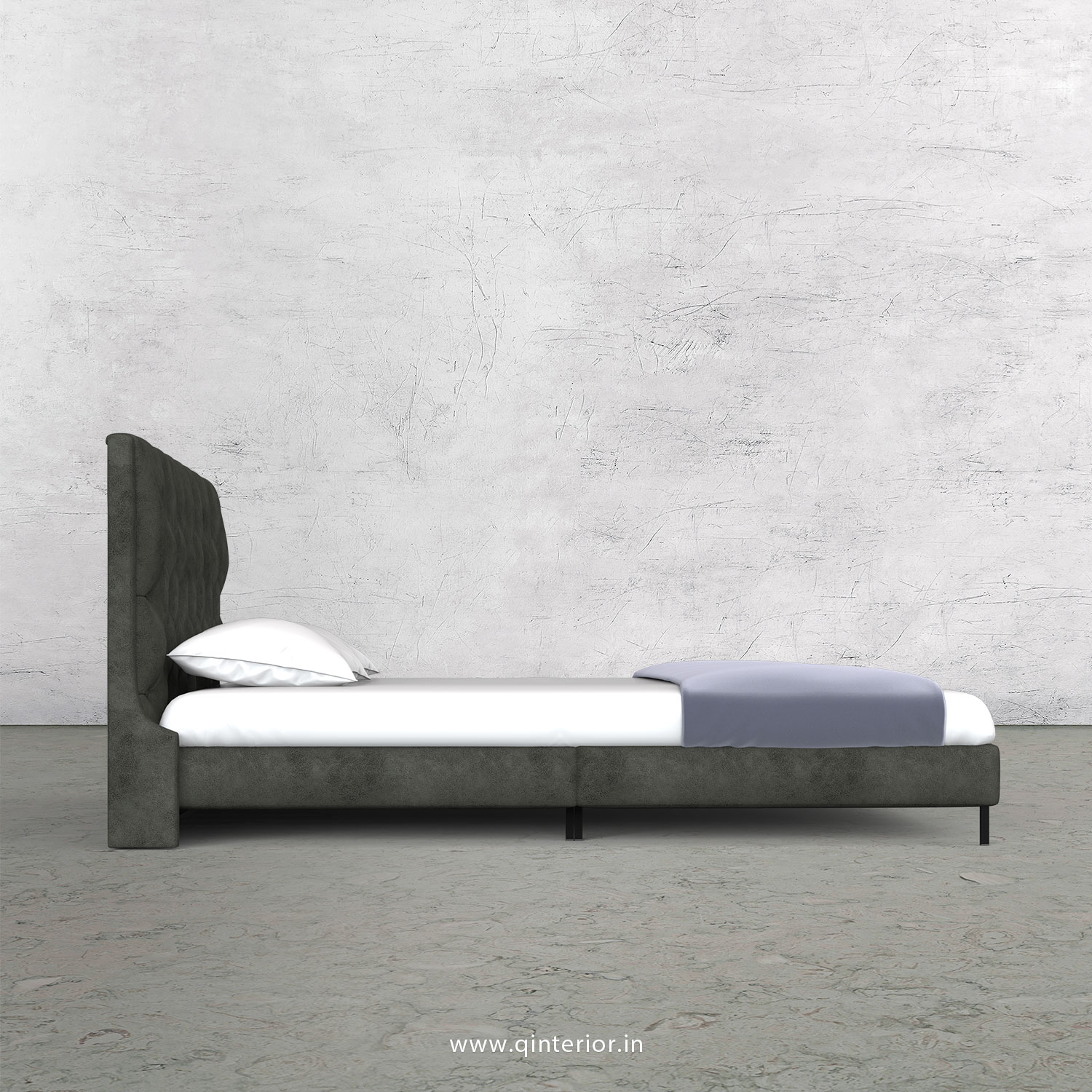 Scorpius King Size Bed in Fab Leather Fabric - KBD003 FL07