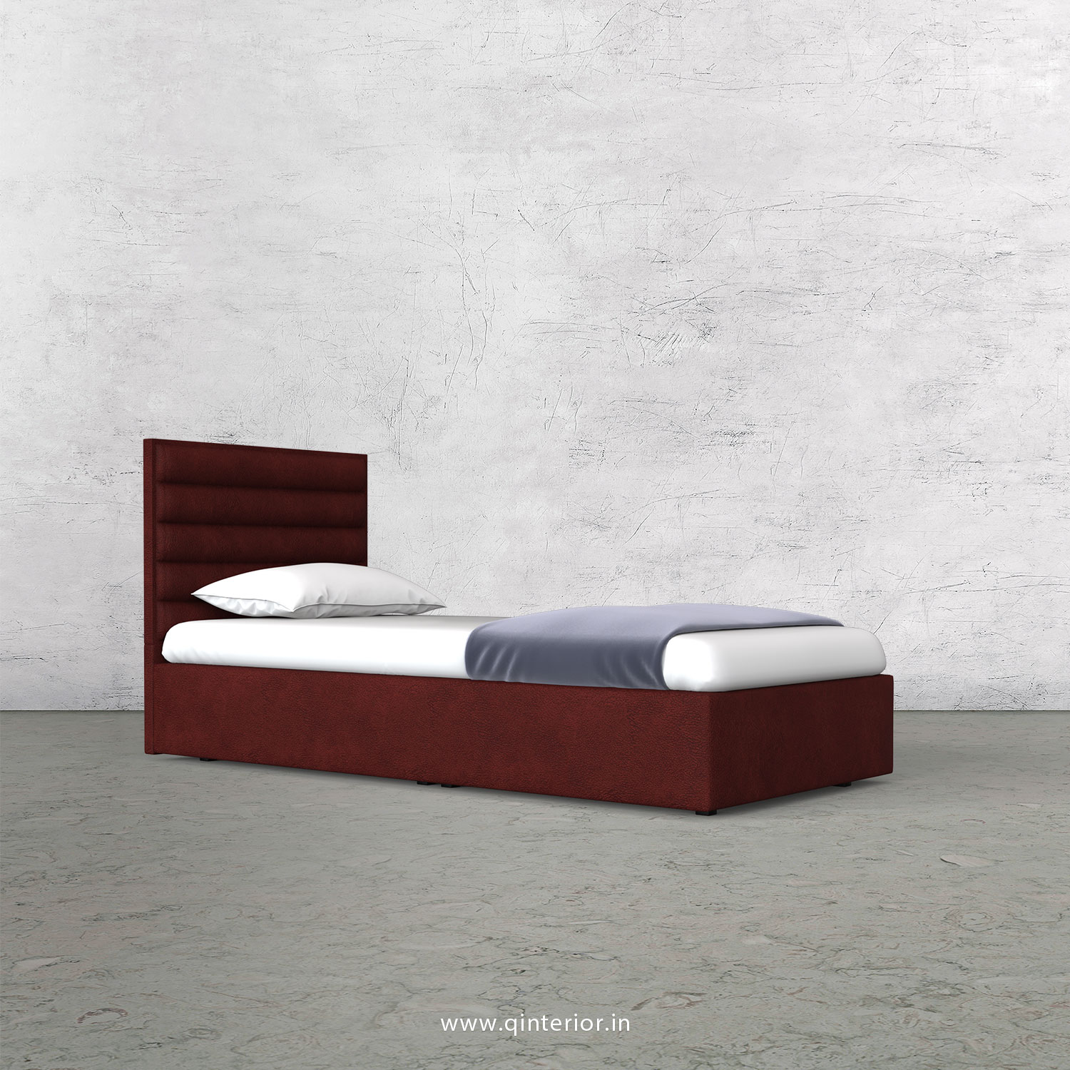 Crux Single Bed in Fab Leather Fabric - SBD009 FL08