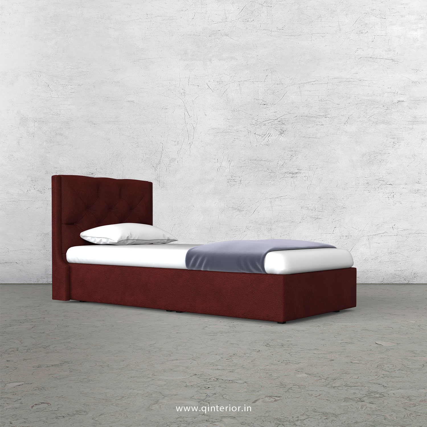 Scorpius Single Bed in Fab Leather Fabric - SBD009 FL08