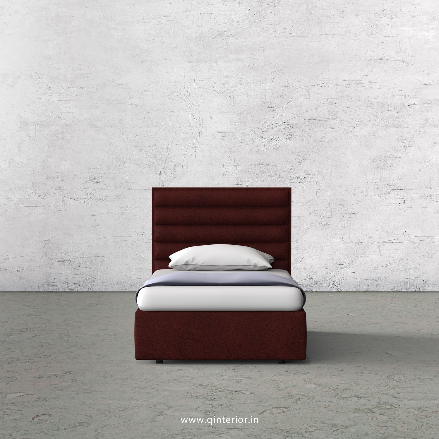 Crux Single Bed in Fab Leather Fabric - SBD009 FL08