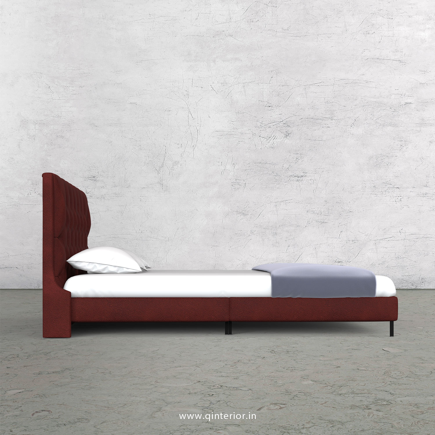Scorpius King Size Bed in Fab Leather Fabric - KBD003 FL08