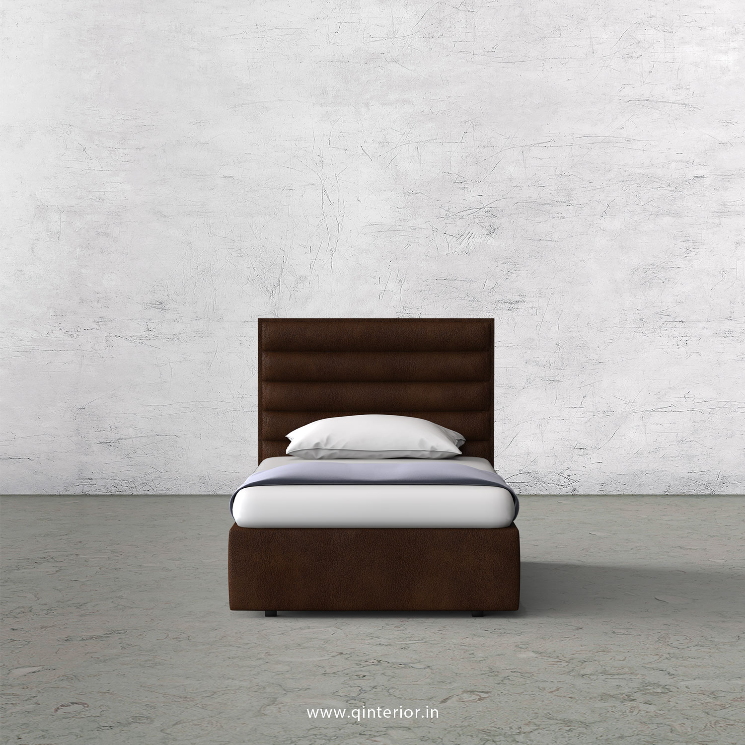 Crux Single Bed in Fab Leather Fabric - SBD009 FL09