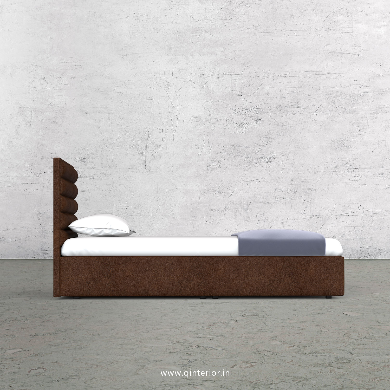 Crux Single Bed in Fab Leather Fabric - SBD009 FL09