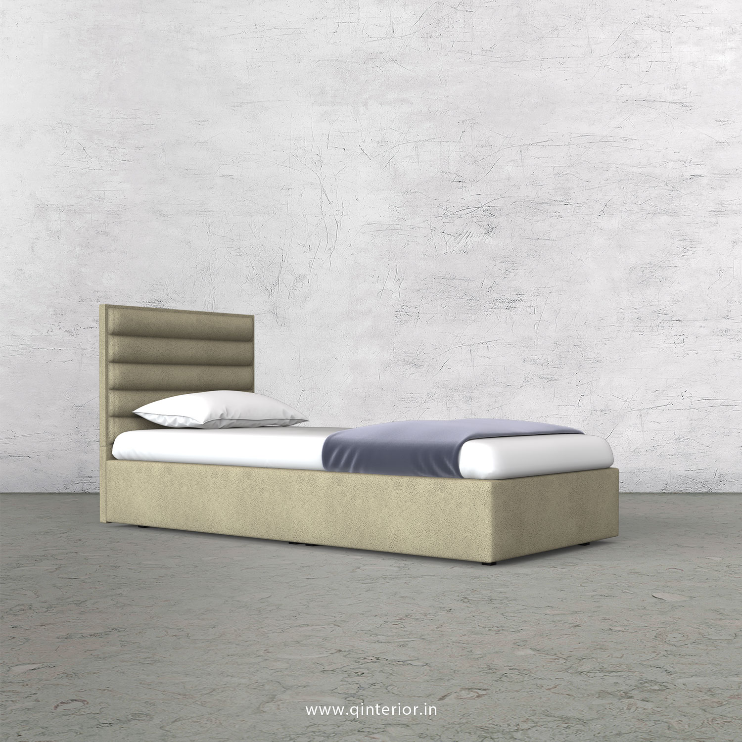 Crux Single Bed in Fab Leather Fabric - SBD009 FL10