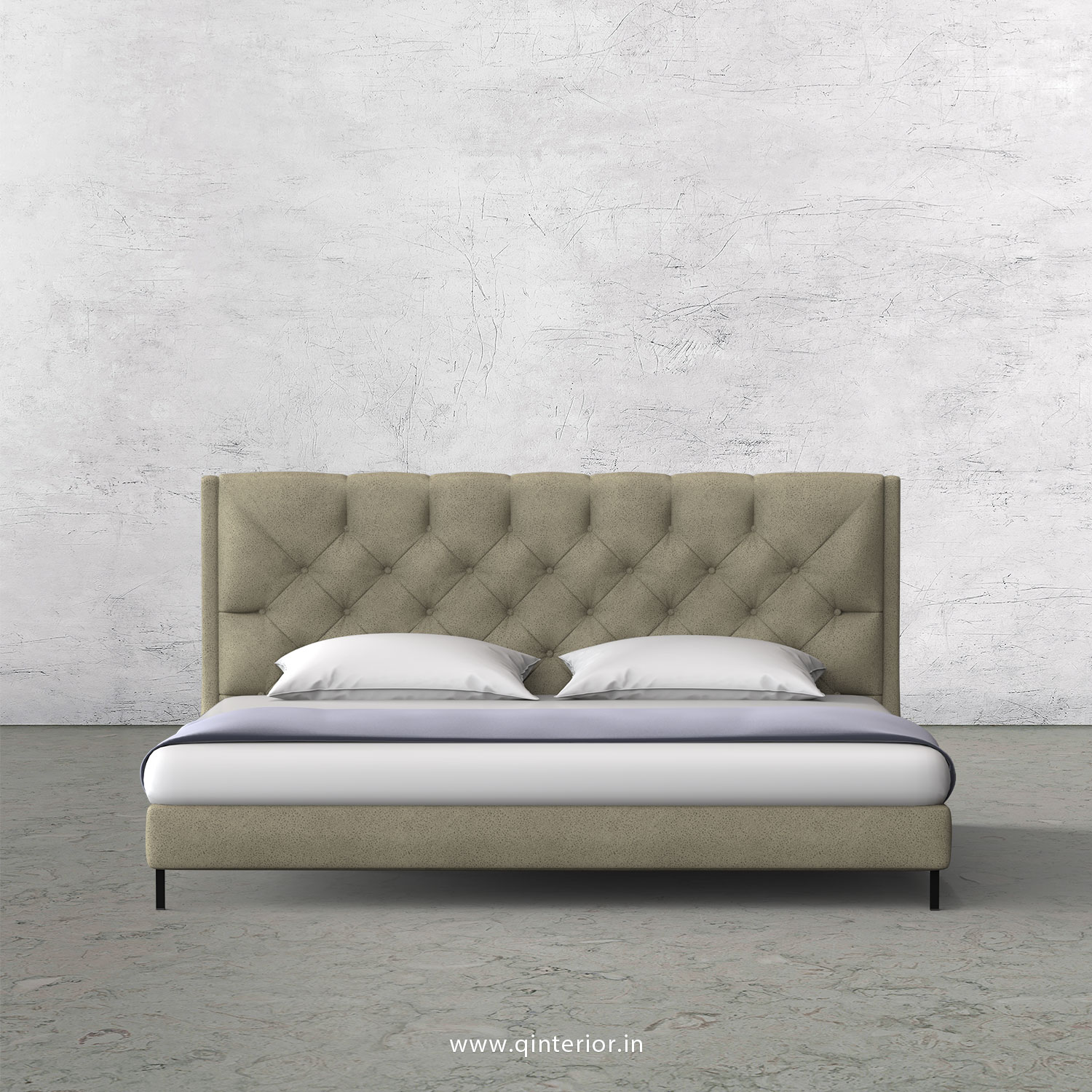 Scorpius King Size Bed in Fab Leather Fabric - KBD003 FL10