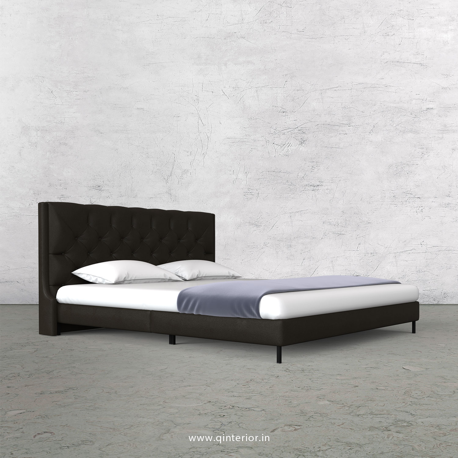 Scorpius King Size Bed in Fab Leather Fabric - KBD003 FL11