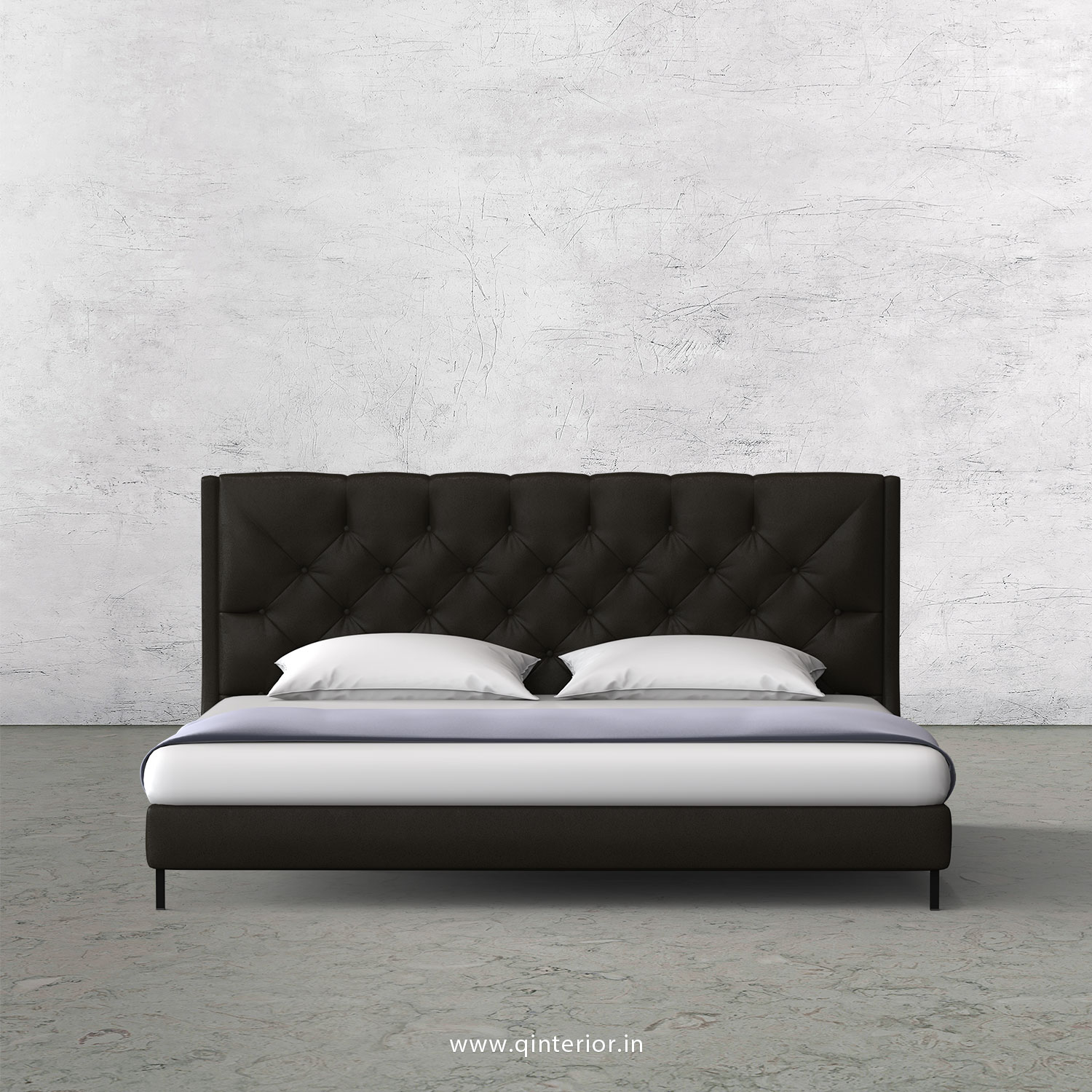 Scorpius Queen Size Bed with Fab Leather Fabric - QBD003 FL11