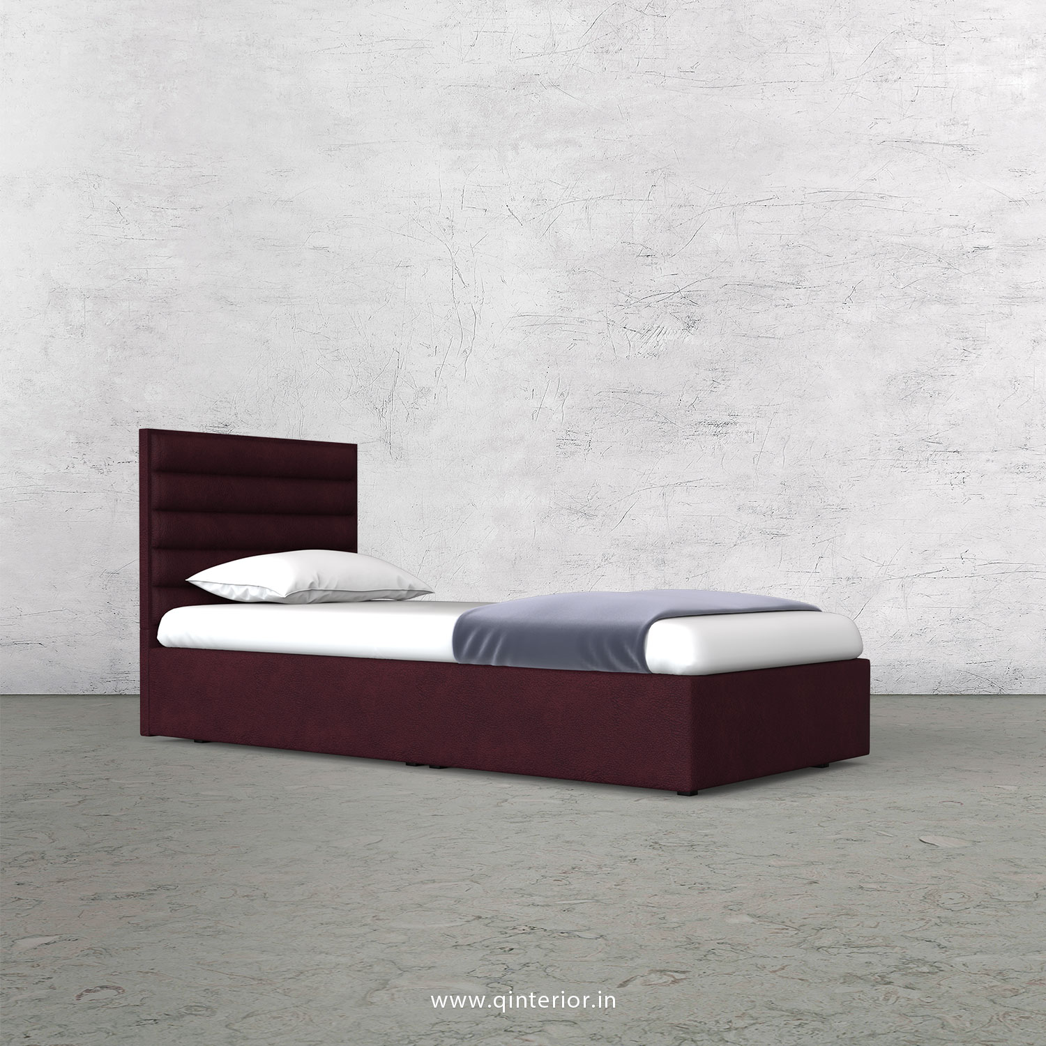 Crux Single Bed in Fab Leather Fabric - SBD009 FL12