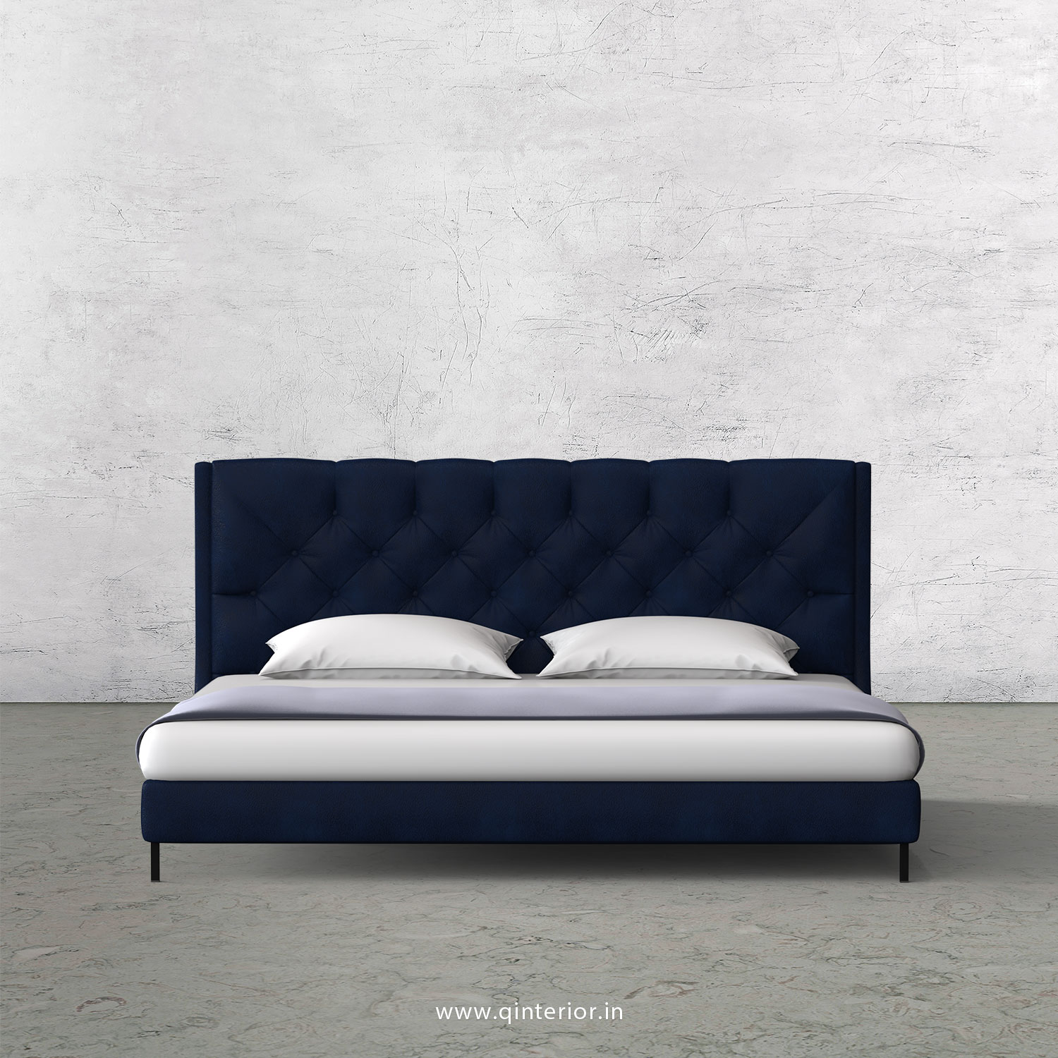 Scorpius King Size Bed in Fab Leather Fabric - KBD003 FL13