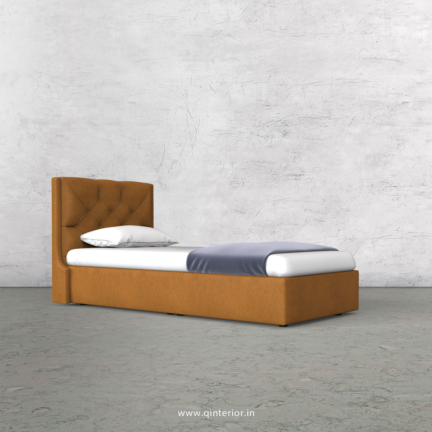 Scorpius Single Bed in Fab Leather Fabric - SBD009 FL14