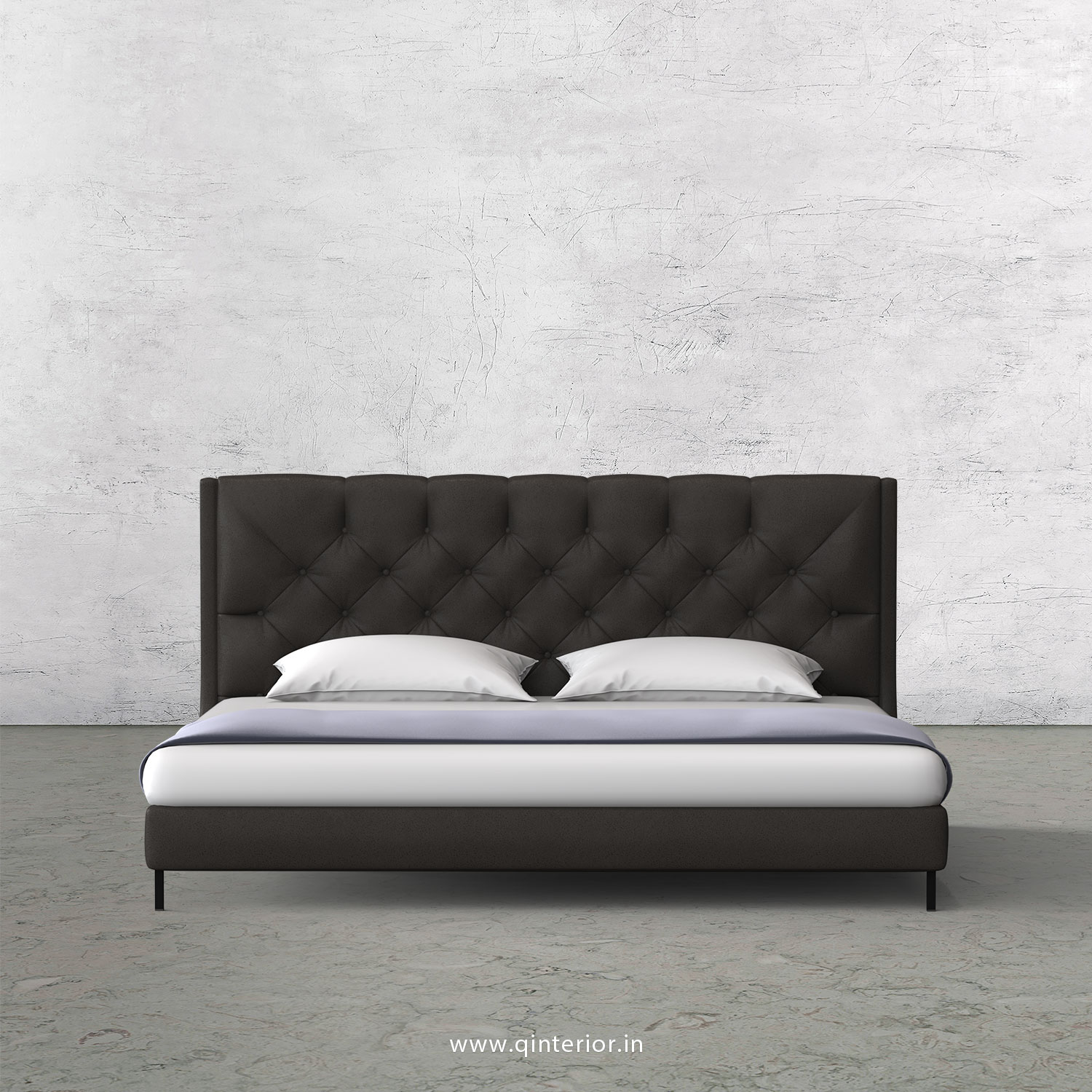 Scorpius Queen Size Bed with Fab Leather Fabric - QBD003 FL15