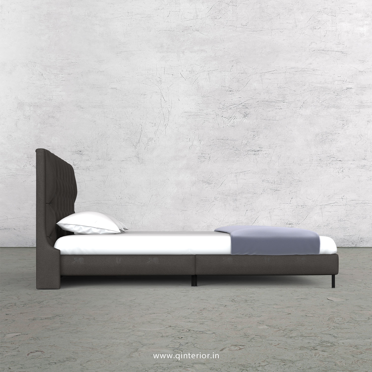 Scorpius King Size Bed in Fab Leather Fabric - KBD003 FL15