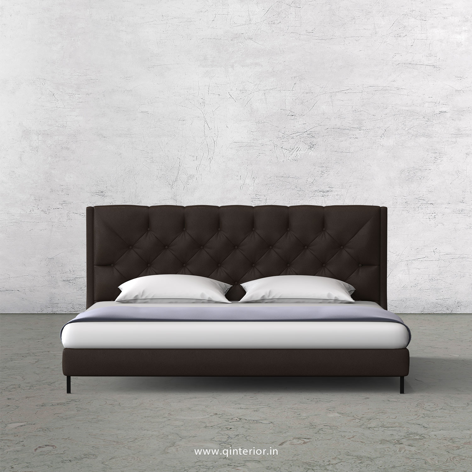 Scorpius King Size Bed in Fab Leather Fabric - KBD003 FL16