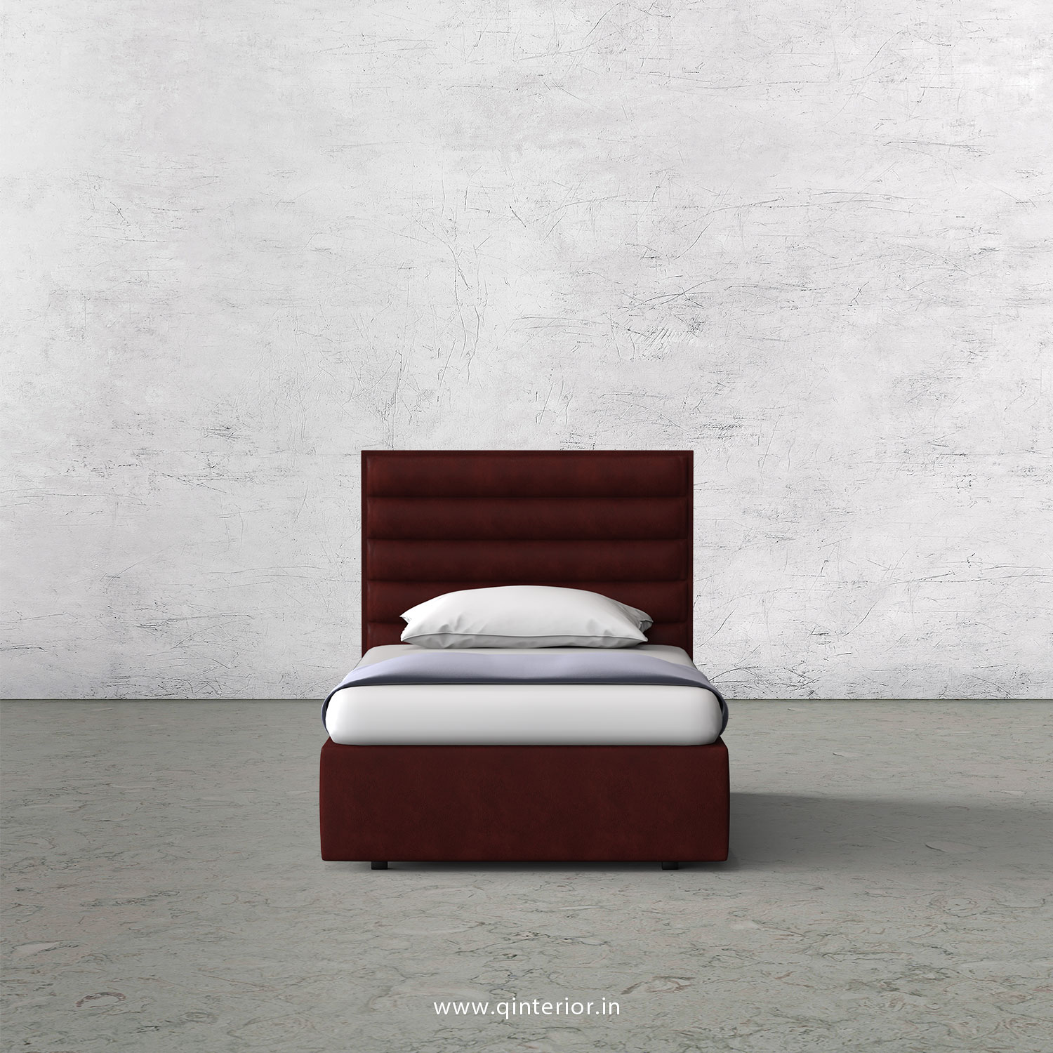 Crux Single Bed in Fab Leather Fabric - SBD009 FL17