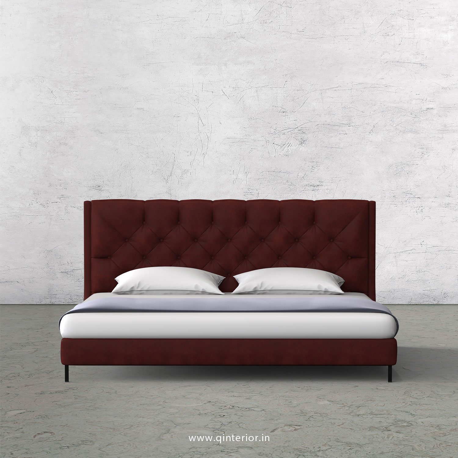 Scorpius King Size Bed in Fab Leather Fabric - KBD003 FL17